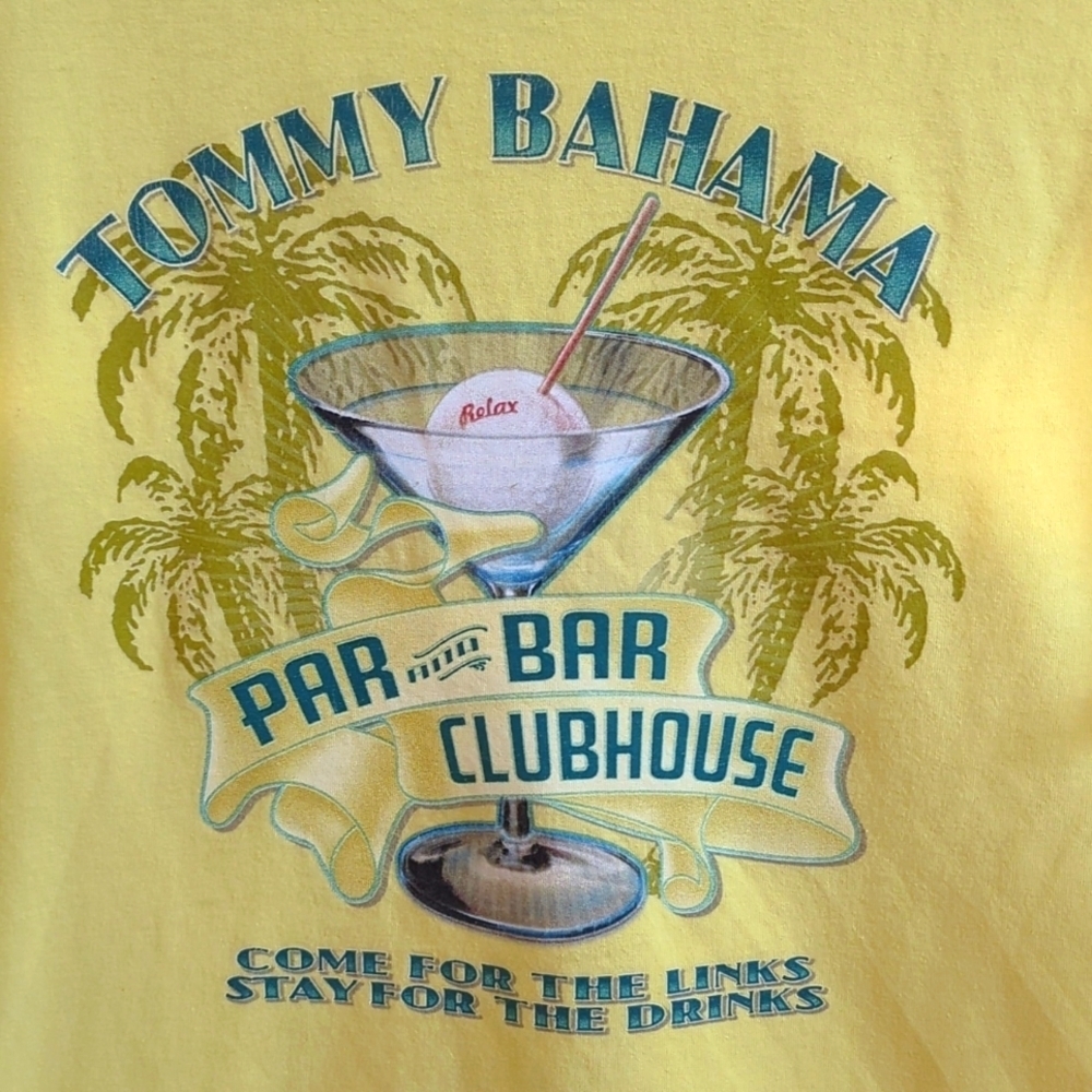 Tommy Bahama Graphic Tee Shirt Yellow Medium